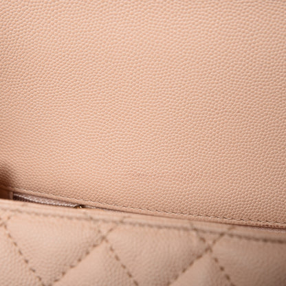Chanel Caviar Quilted Medium Coco Handle Flap Light Beige 9 of 10