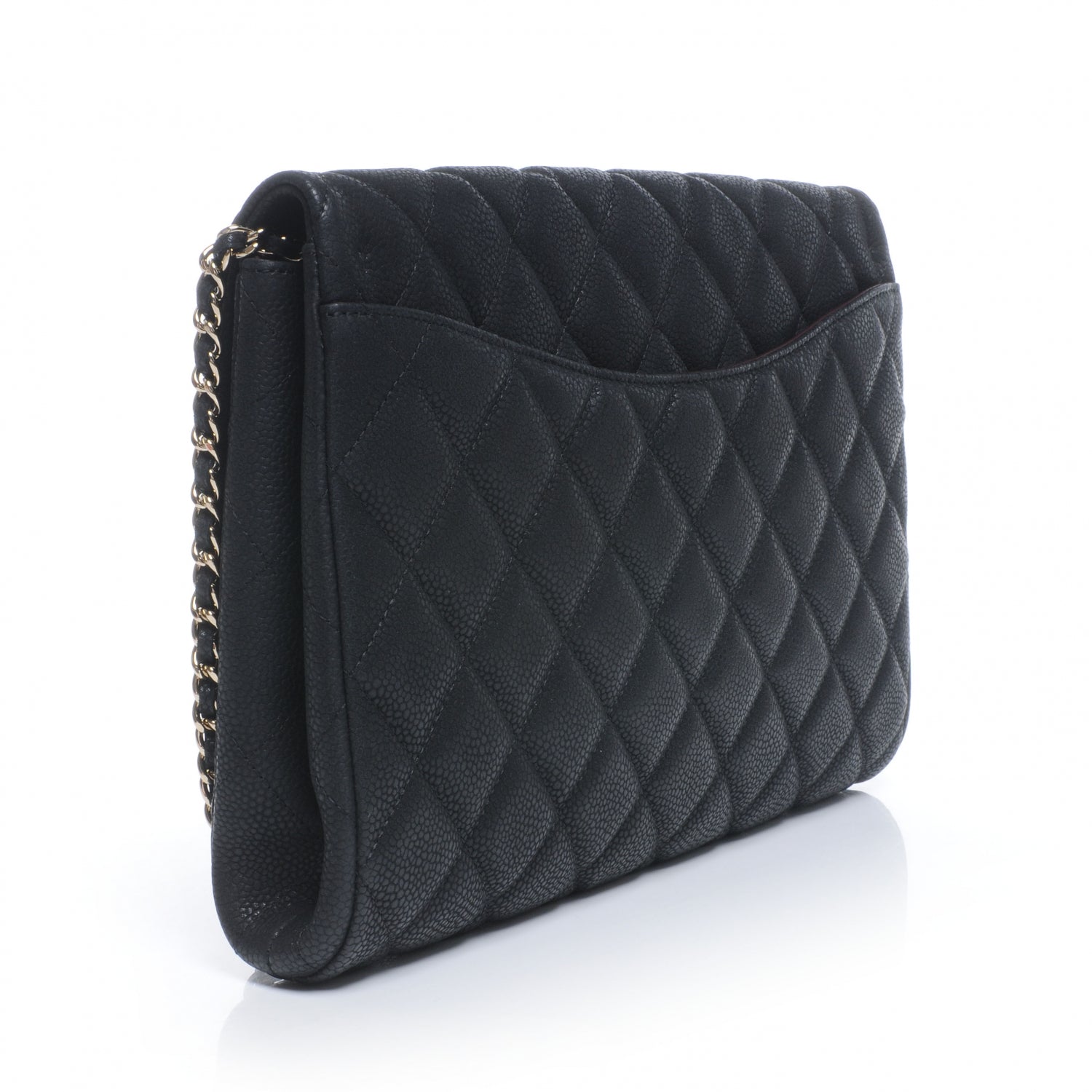 Chanel Iridescent Caviar Flap Clutch Bag Black 3 of 8