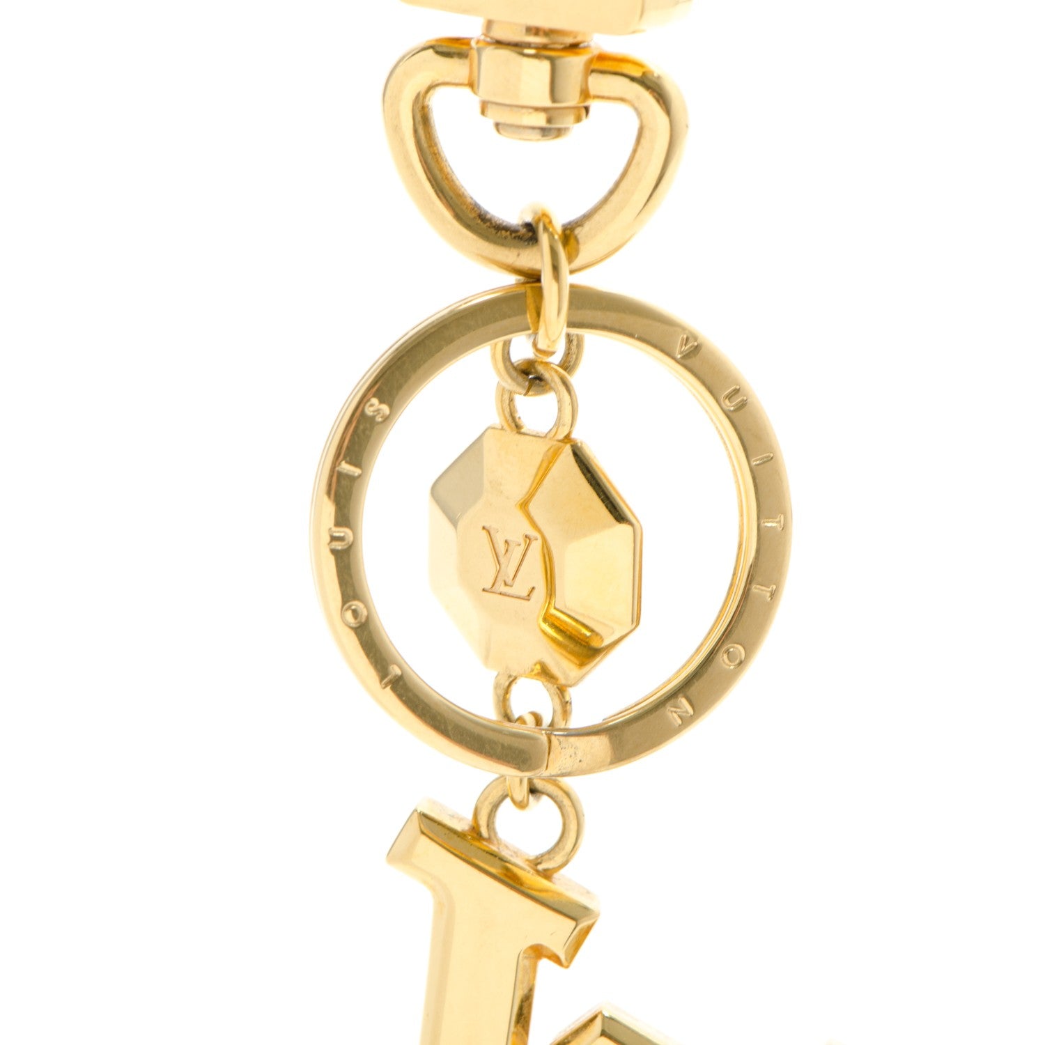 Louis Vuitton LV Facettes Bag Charm Key Holder Gold 3 of 4