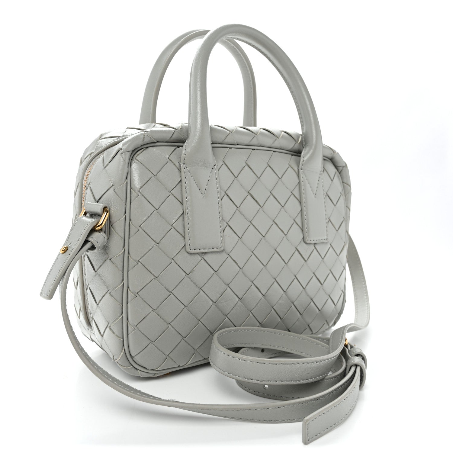 Bottega Veneta Lambskin Intrecciato Small Getaway Agate Grey 3 of 9