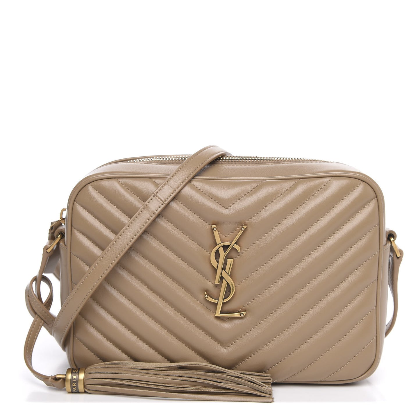 Calfskin Matelasse Monogram Lou Camera Bag Dark Latte