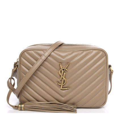 Saint Laurent Calfskin Matelasse Monogram Lou Camera Bag Dark Latte 1 of 10