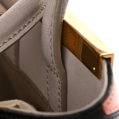 Fendi Vitello Elite Monster Petite 2Jours Tote Black Grigio Polvere Multicolor 12 of 13