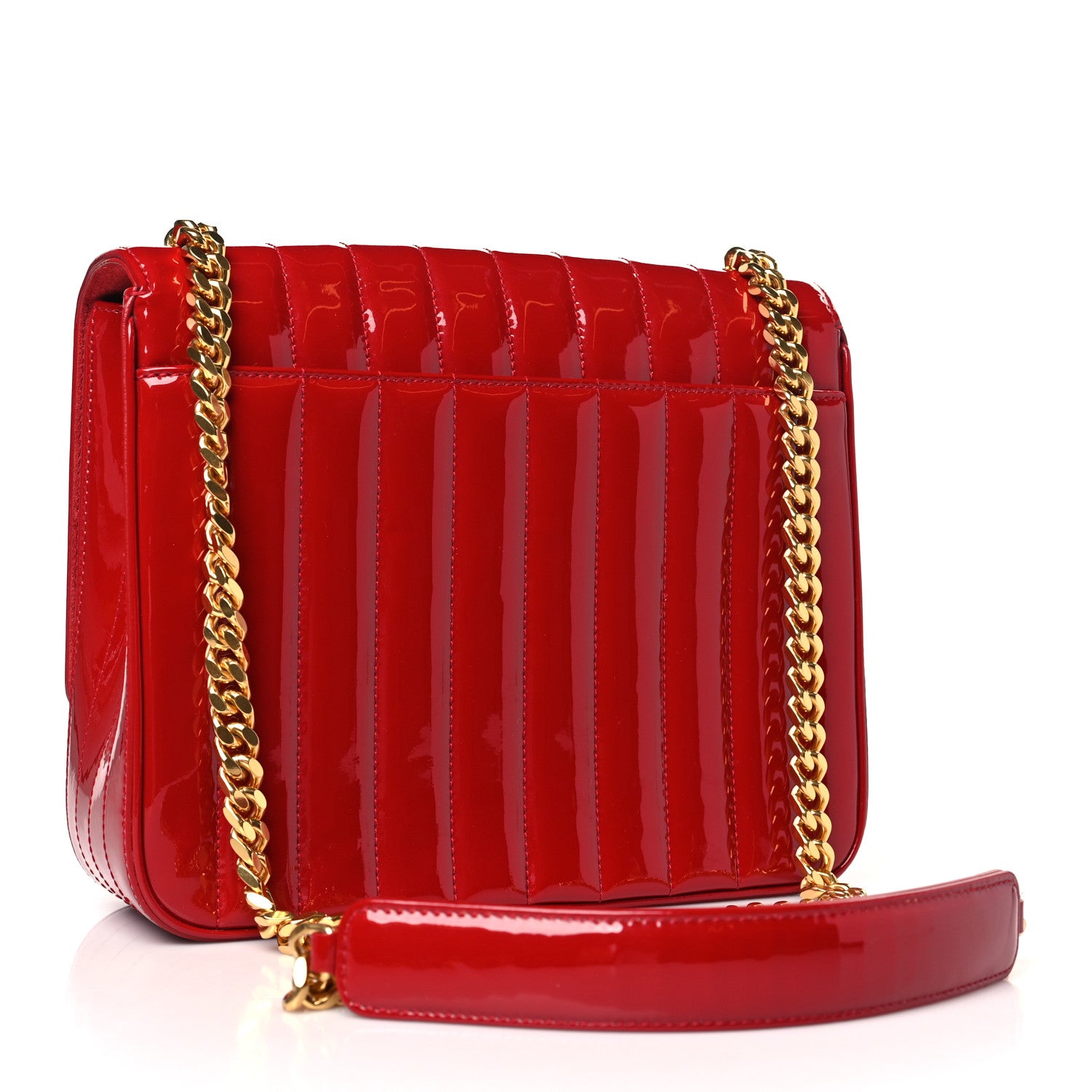 Saint Laurent Patent Matelasse Monogram Large Vicky Chain Bag Rouge Eros 3 of 8