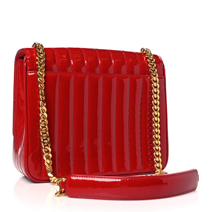 Saint Laurent Patent Matelasse Monogram Large Vicky Chain Bag Rouge Eros 3 of 8