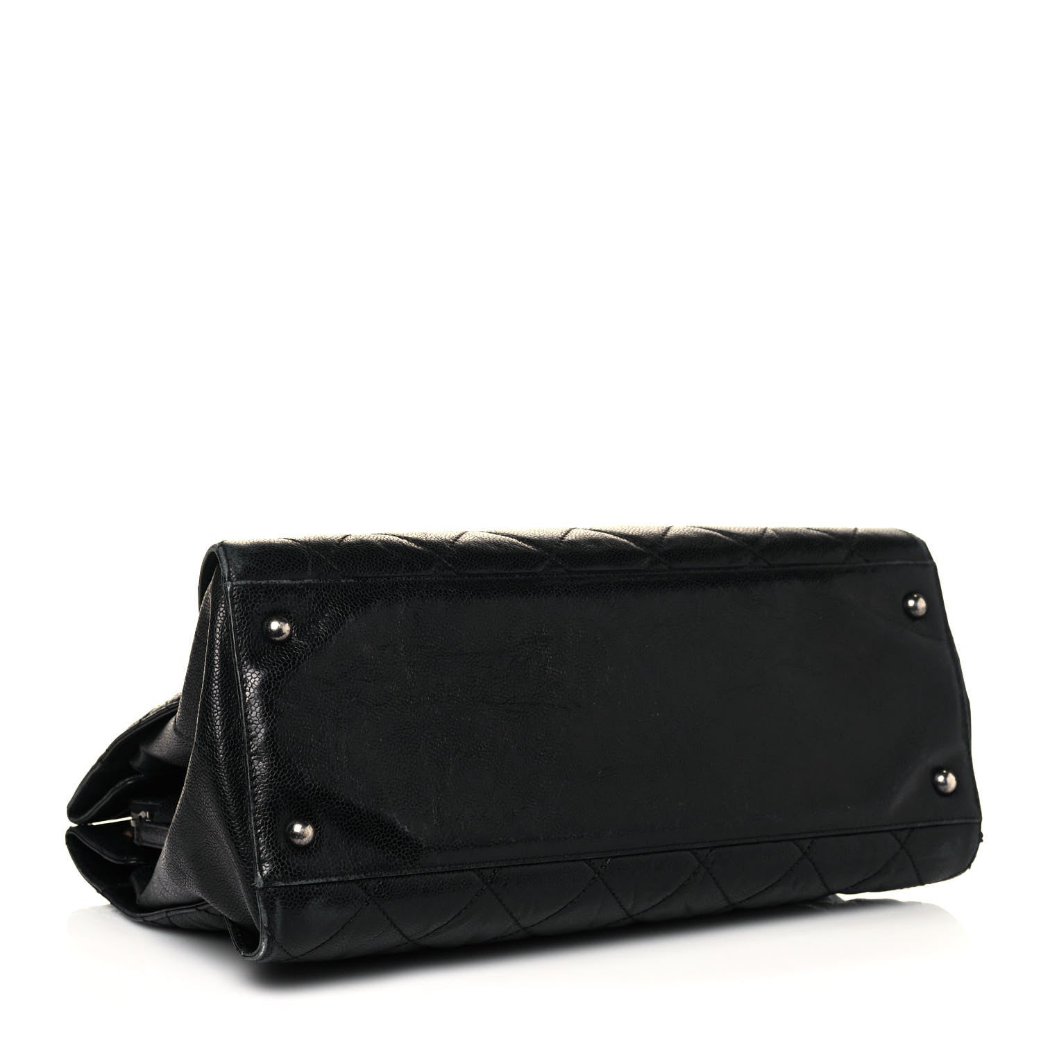 Chanel Crumpled Grained Calfskin Quilted CC Crave Tote Black 4 of 18