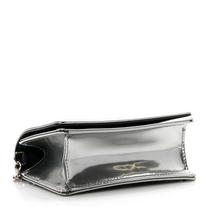 Christian Dior Metallic Patent Micro-Cannage Baby Diorama Flap Bag Silver 3 of 7