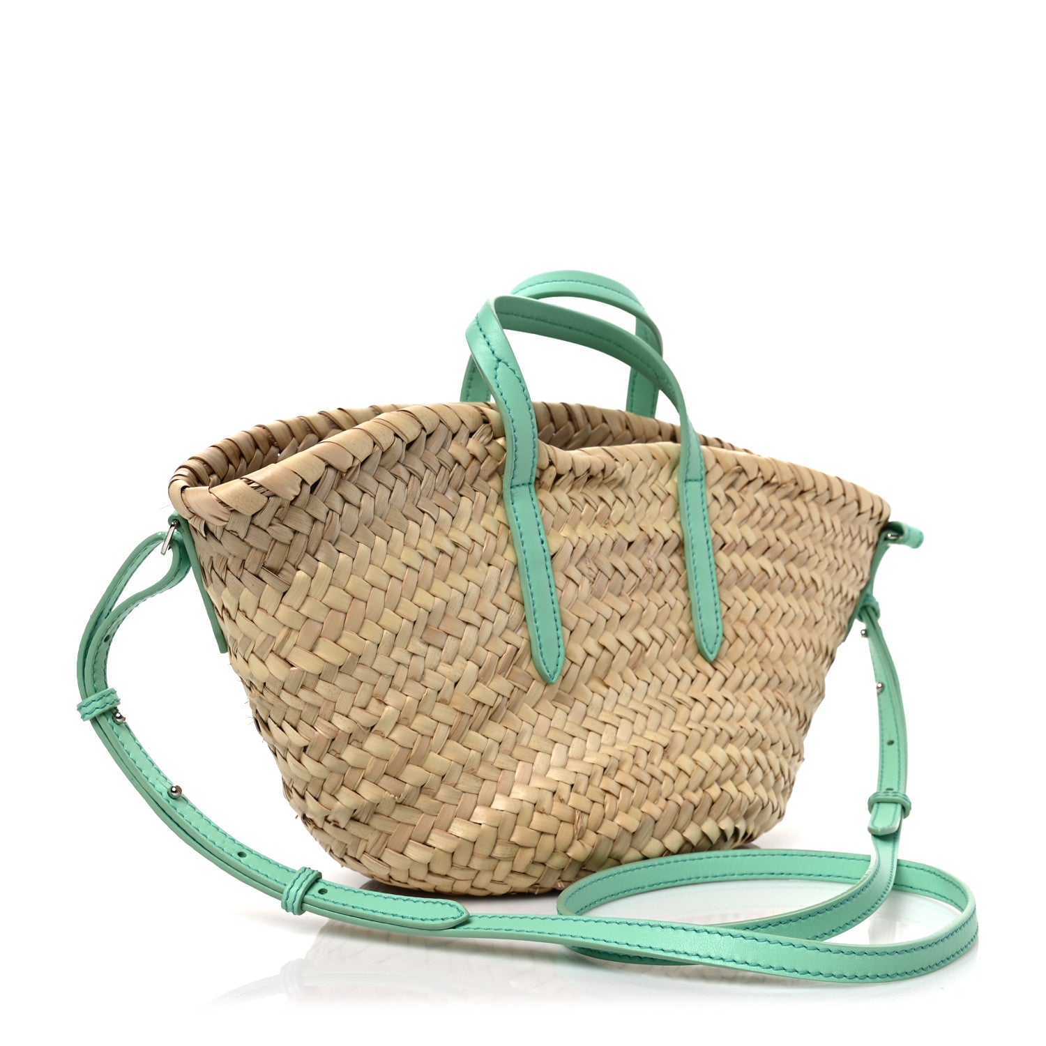 Jimmy Choo Raffia Small Macy Tote Natural Mint 1273937 – FASHIONPHILE