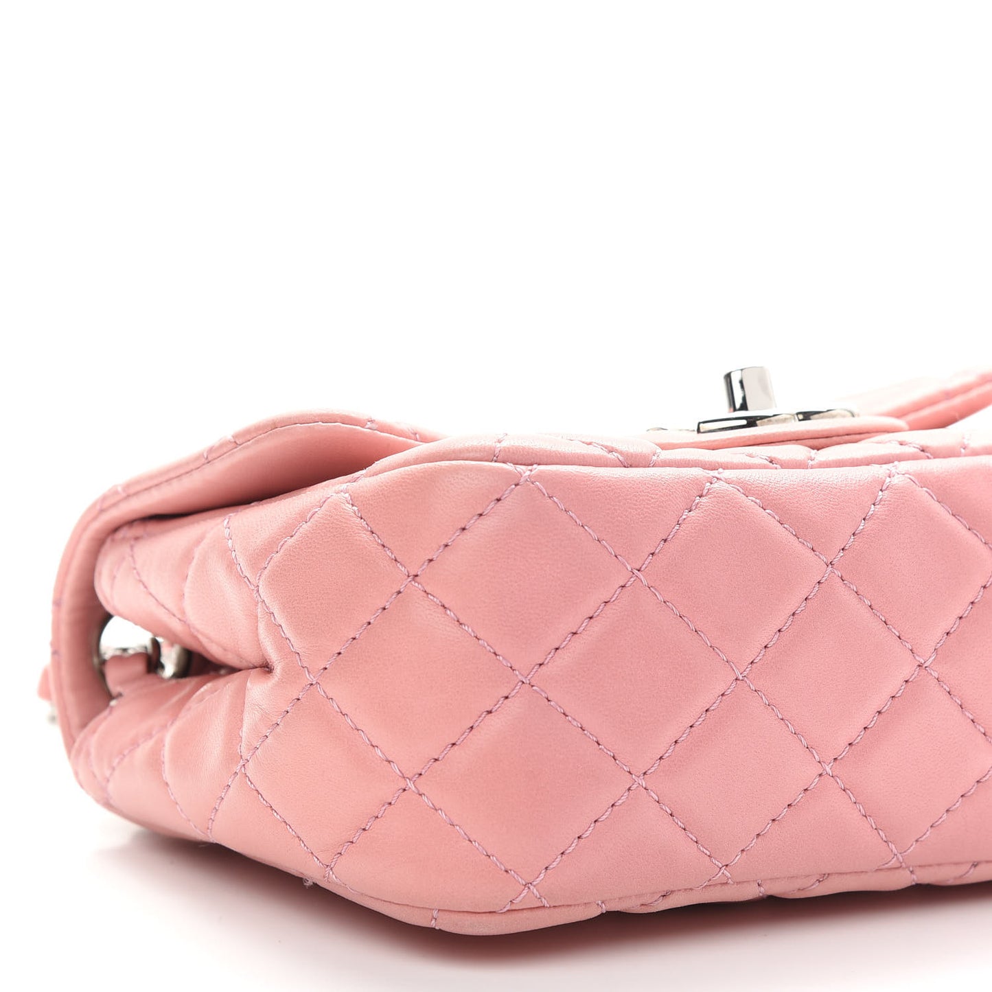 Lambskin Quilted Mini Square Flap Pink