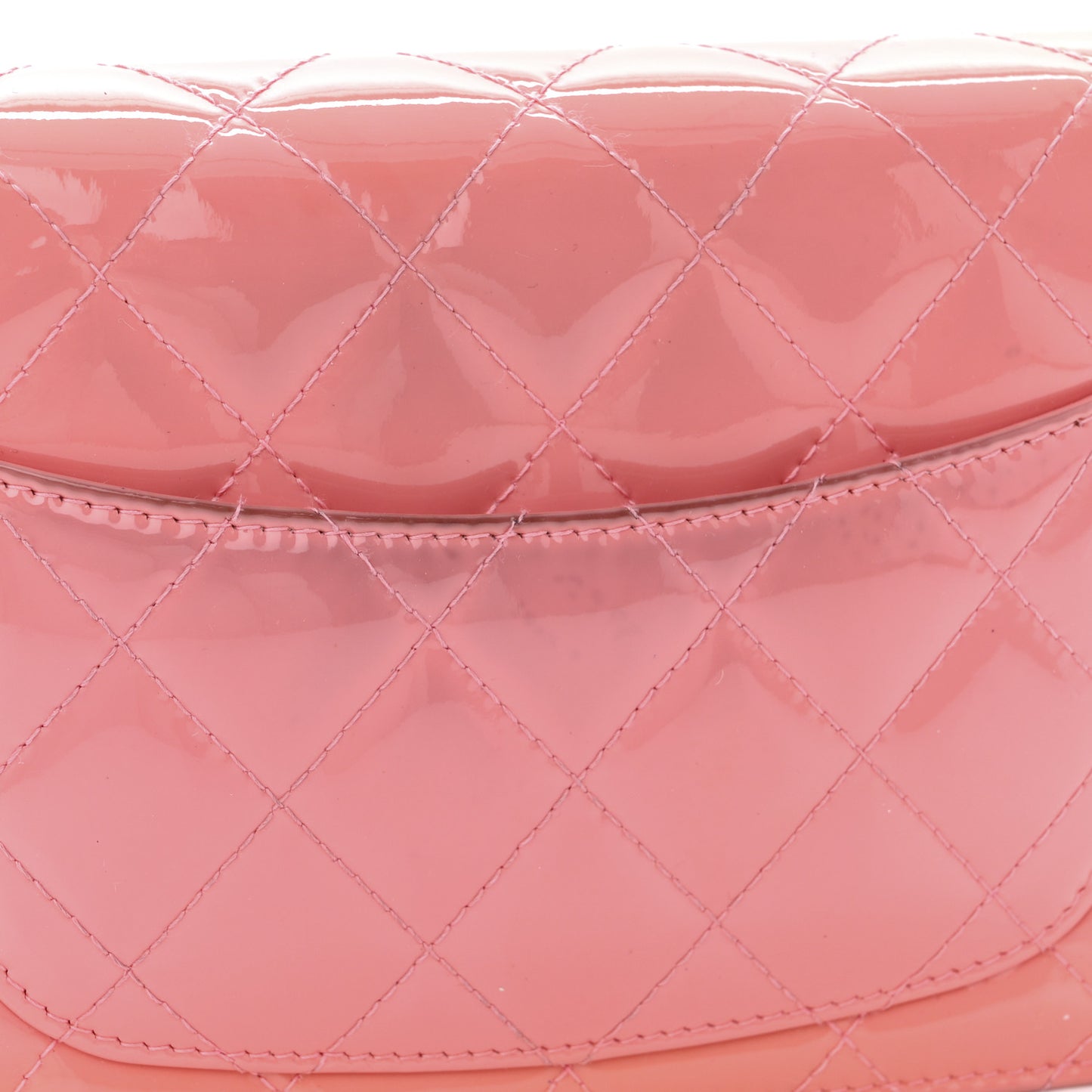 Patent Quilted Wallet On Chain WOC Coral