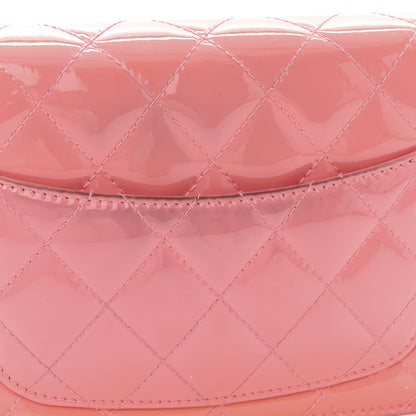 Chanel Patent Quilted Wallet On Chain WOC Coral 16 of 18