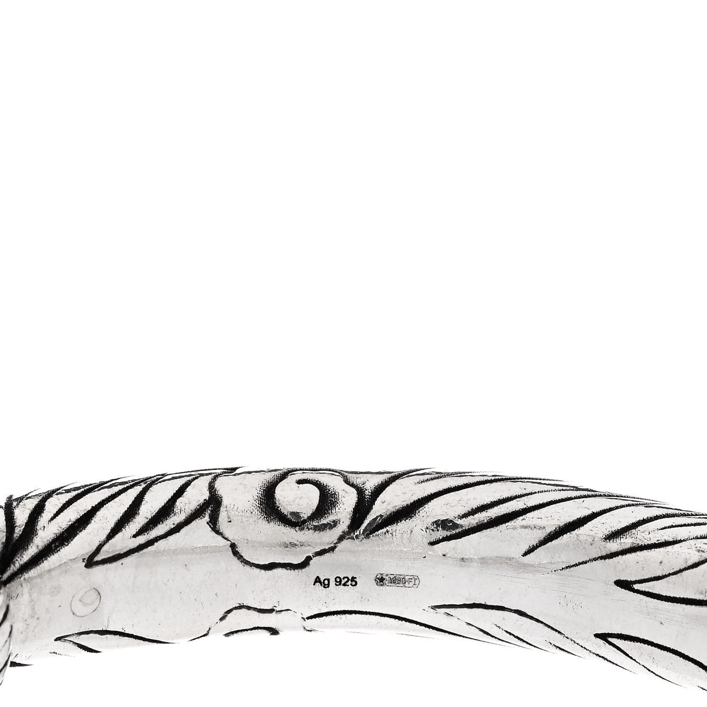Sterling Silver Anger Forest Wolf Cuff Bracelet
