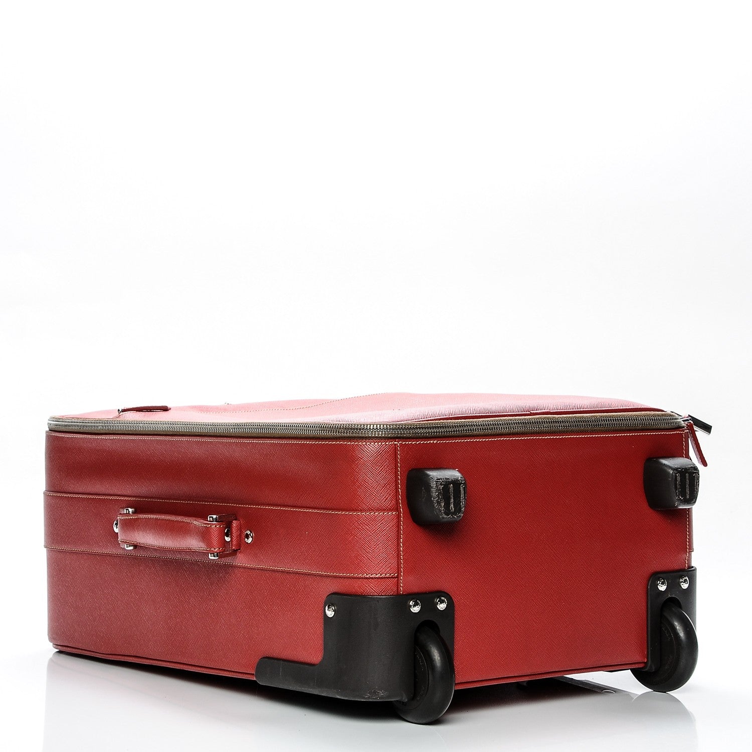Prada Saffiano Trolley Luggage Fuoco 4 of 10