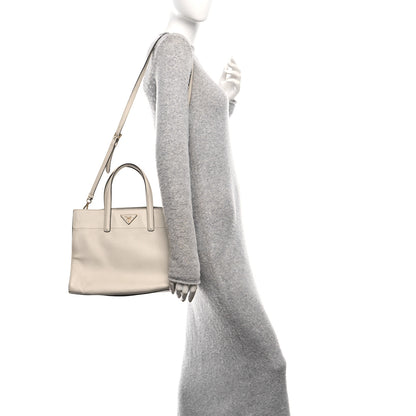 Prada Saffiano Soft Triple Pocket Tote Pomice 2 of 9
