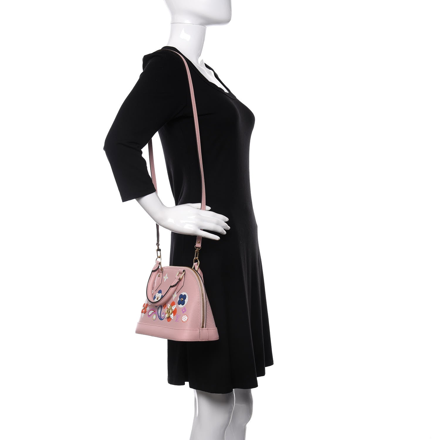 Louis Vuitton Epi Blooming Flowers Alma BB Rose Ballerine 2 of 12