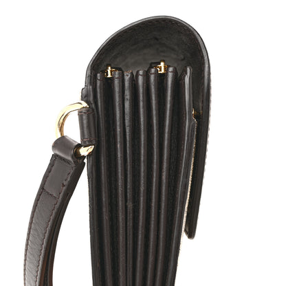 Gucci Calfskin GG Supreme Monogram Wristlet Clutch Wallet Dark Brown 7 of 9