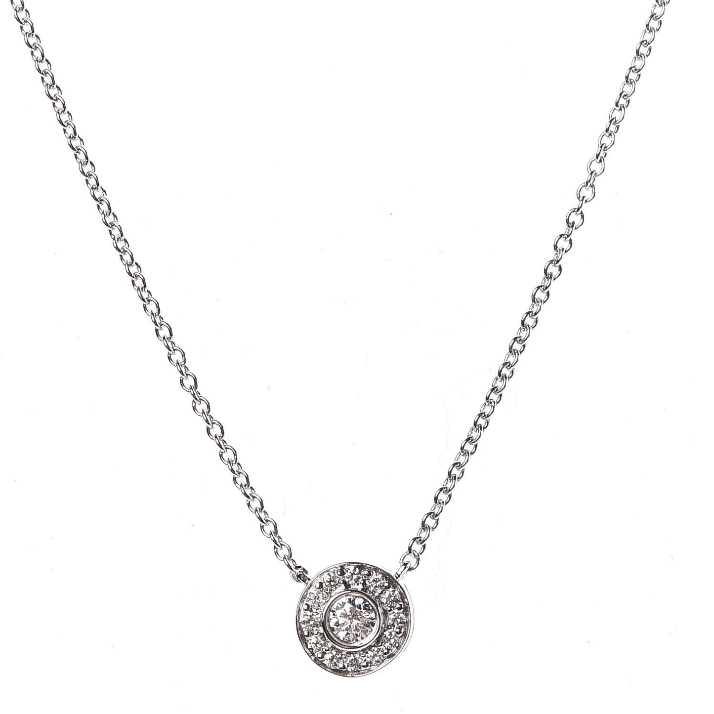 Platinum Diamond .12ctw Circlet Pendant Necklace