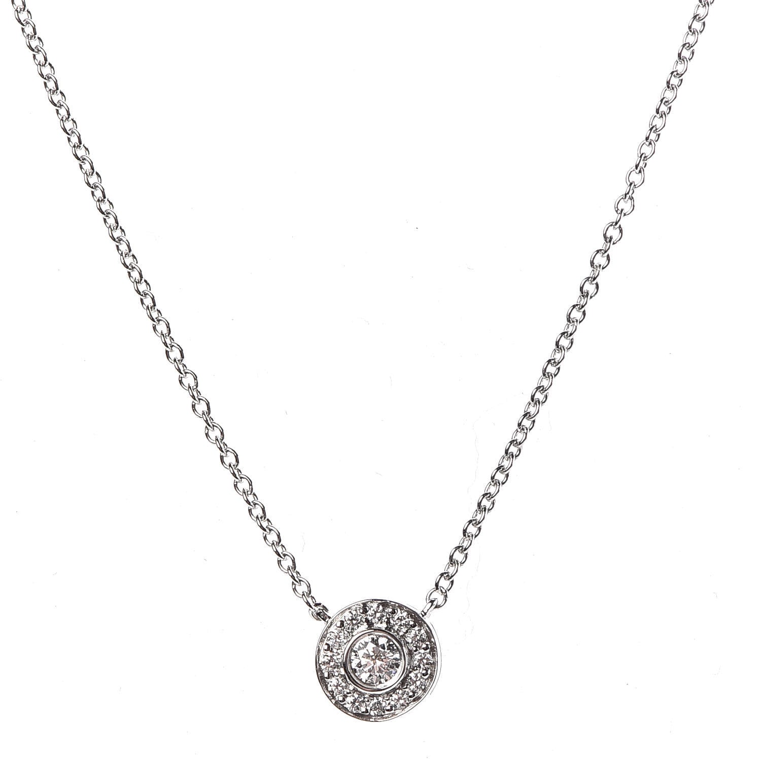 Tiffany Platinum Diamond .12ctw Circlet Pendant Necklace 3 of 6