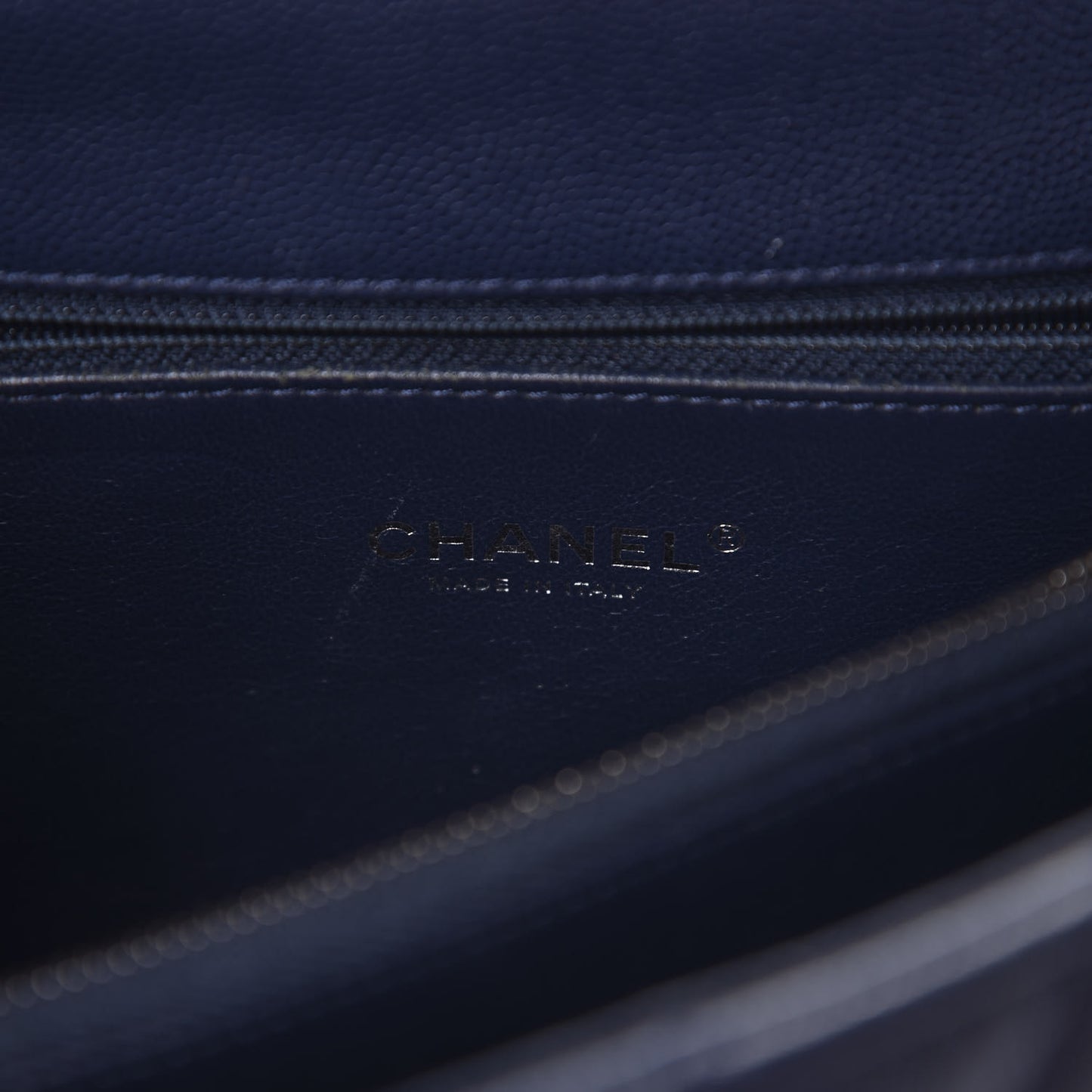 Caviar Lizard Quilted Medium Coco Handle Flap Navy