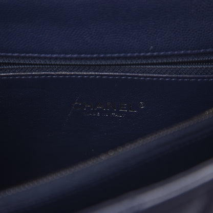 Chanel Caviar Lizard Quilted Medium Coco Handle Flap Navy 7 of 11