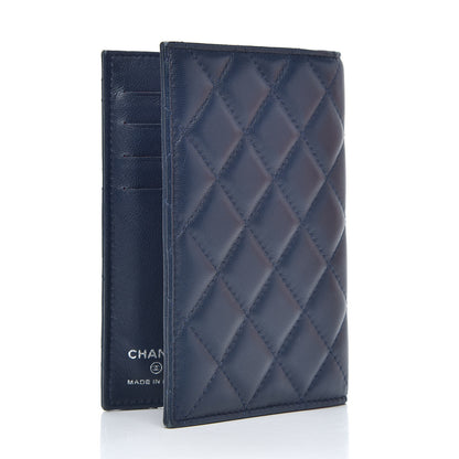 Chanel Lambskin Quilted Passport Holder Navy 3 of 8