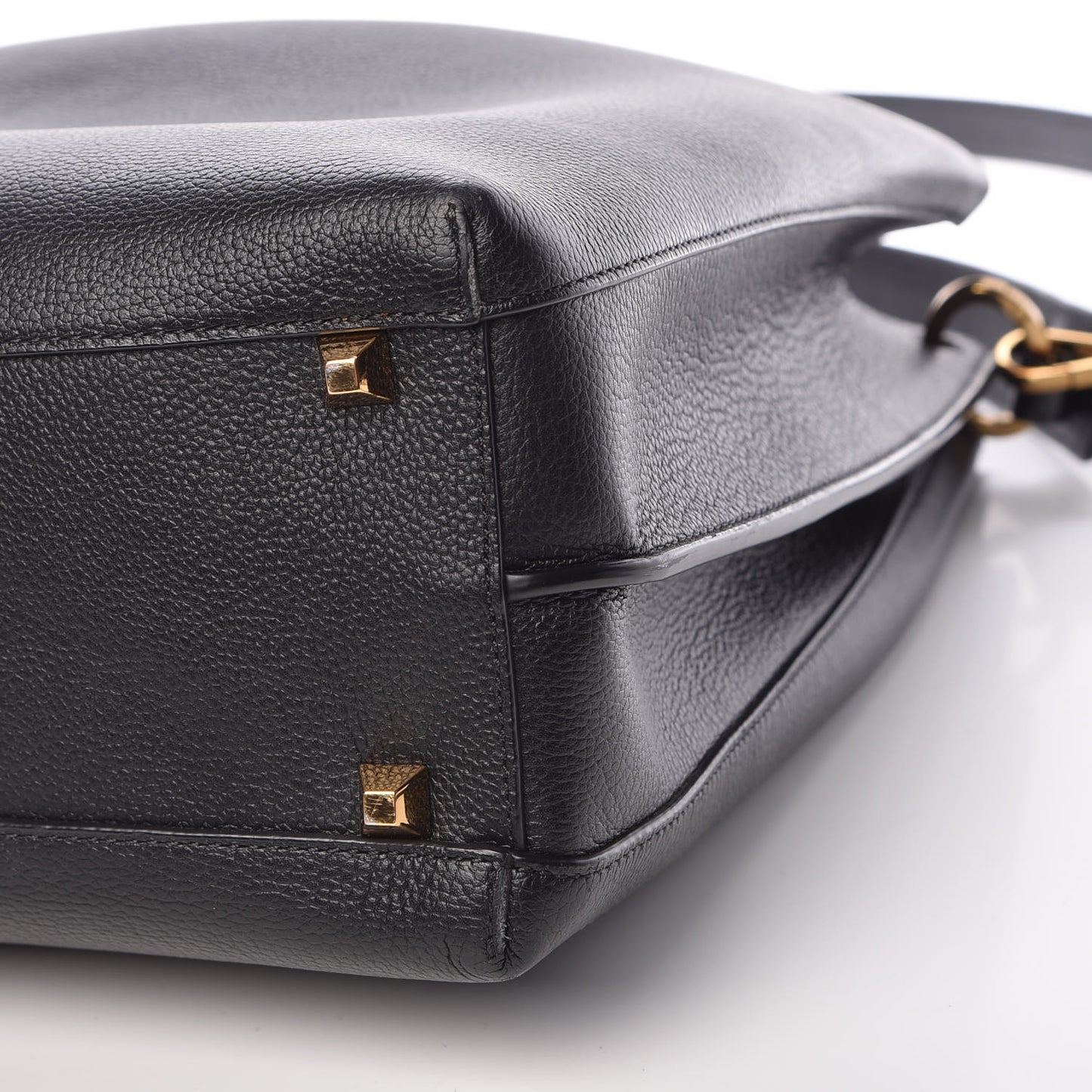 Grained Calfskin Large Milla Hobo Black