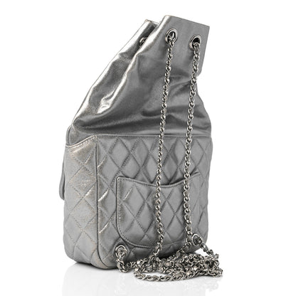 Chanel Metallic Lambskin Quilted Small In Seoul Backpack Silver 3 of 12