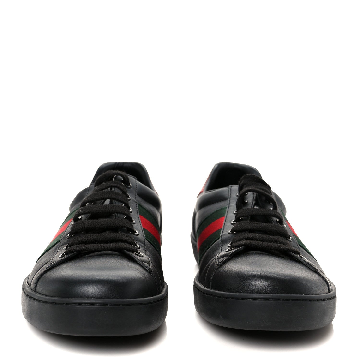 Gucci Miro Soft Calfskin Ayers Web Mens Ace Sneakers 7.5 Black Rosso 3 of 10