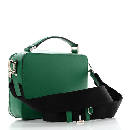 Prada Saffiano Travel Medium Brique Crossbody Bag Mango 2 of 12