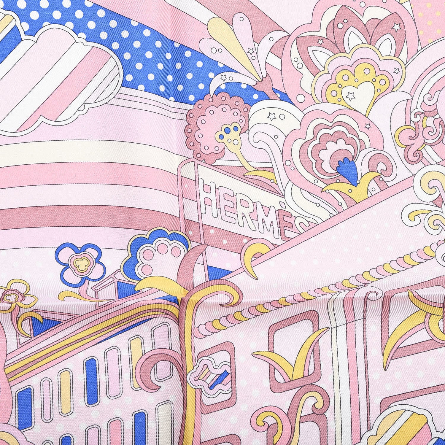 Hermes Silk Faubourg Rainbow Pocket Square 3 of 3