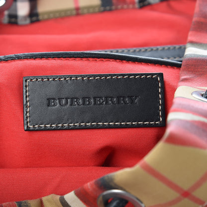 Burberry Vintage Check Graffiti Print Medium Rucksack Backpack Antique Yellow Red 7 of 12
