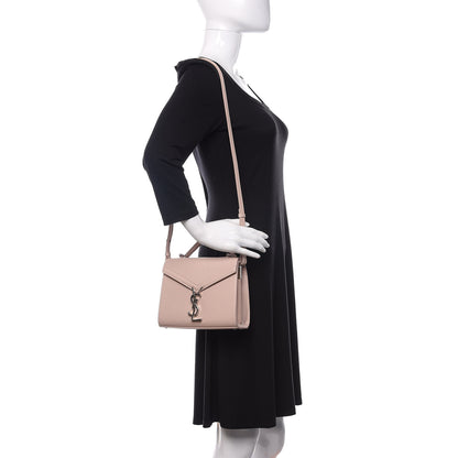 Saint Laurent Grain de Poudre Mini Classic Monogram Cassandra Top Handle Marble Pink 2 of 8