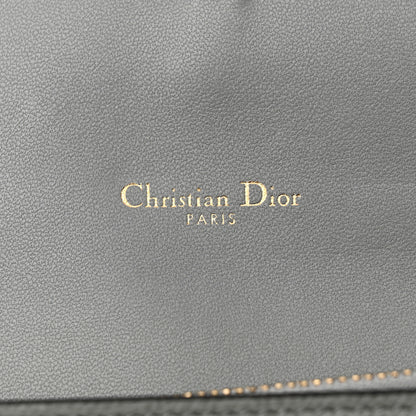 Christian Dior Grained Calfskin Saddle Chain Wallet Pouch Grey Stone 7 of 15