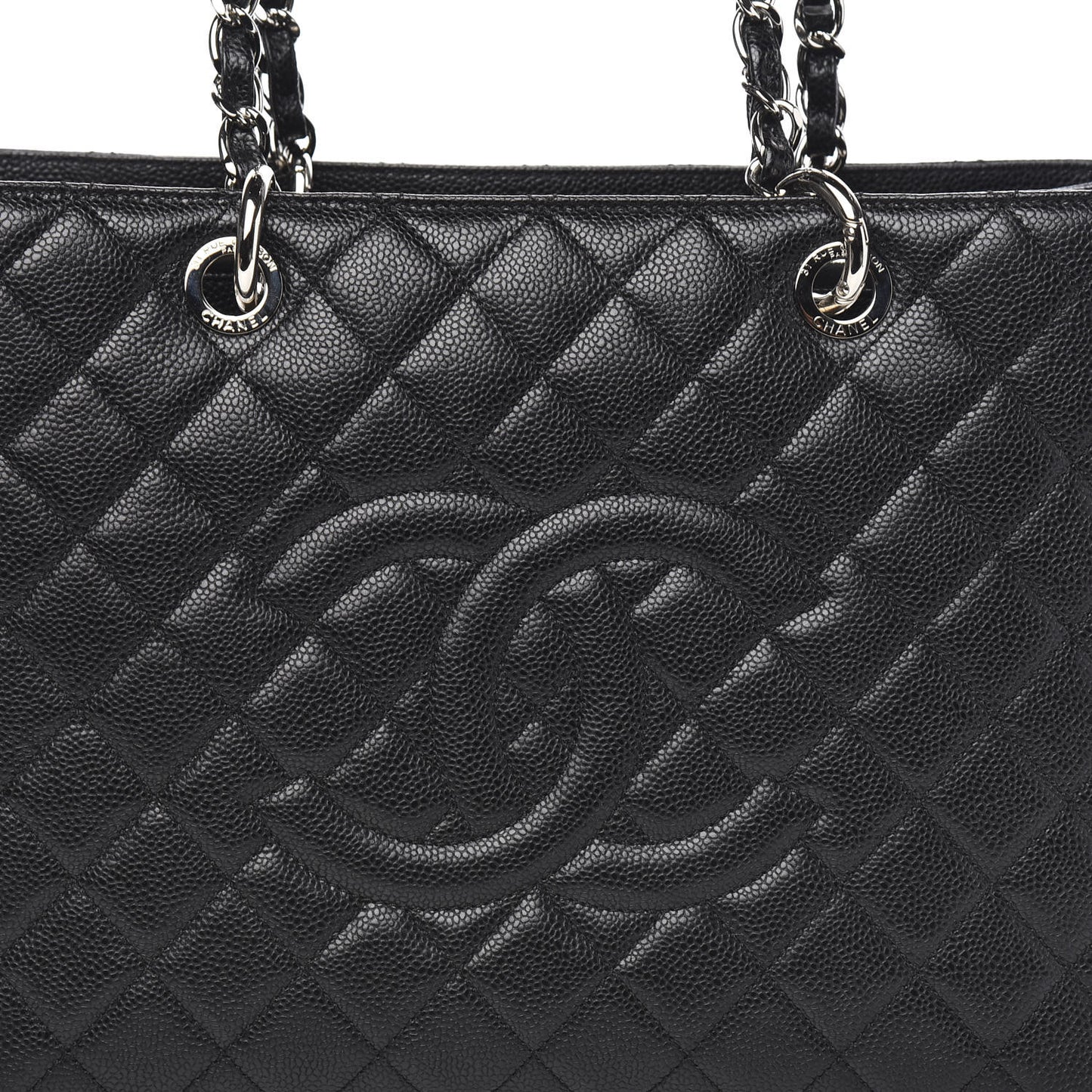 Caviar Quilted Grand Shopping Tote GST Black