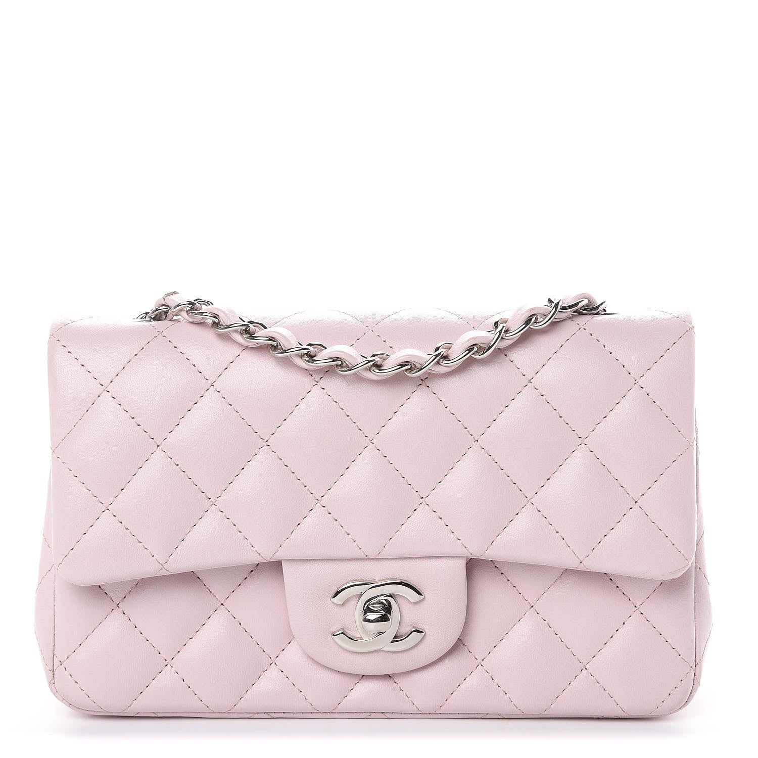 Chanel Lambskin Quilted Mini Rectangular Flap Light Pink 1 of 12