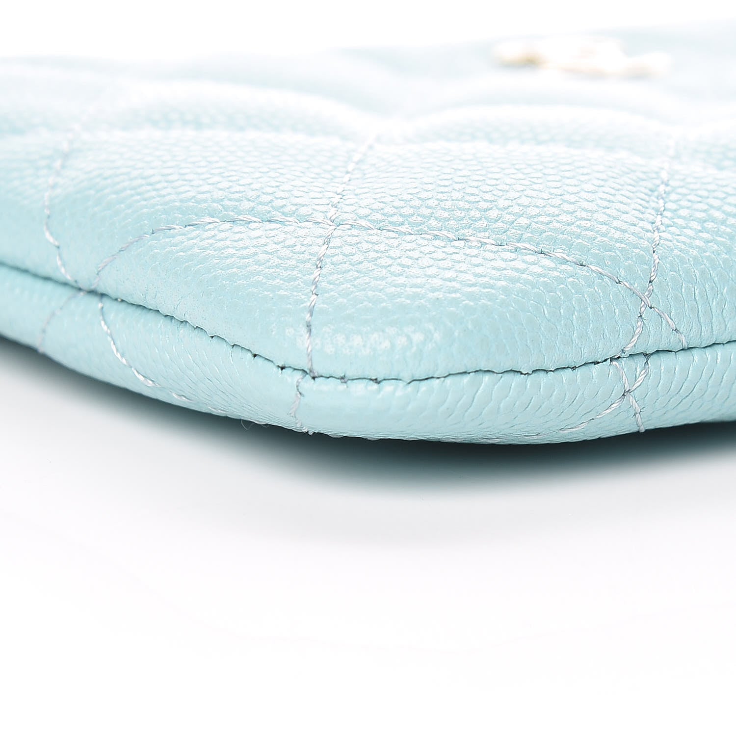 Chanel Caviar Quilted Small Cosmetic Case Light Blue 8 of 9