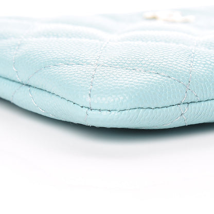 Chanel Caviar Quilted Small Cosmetic Case Light Blue 8 of 9