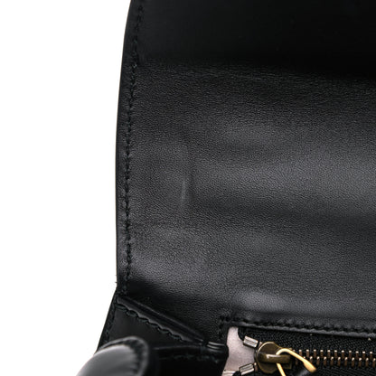 Gucci Calfskin Frame Print Bamboo Top Handle Bag Black 11 of 13