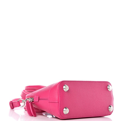 Balenciaga Signature Grained Calfskin Logo XXS Ville Top Handle Bag Fuchsia 4 of 11