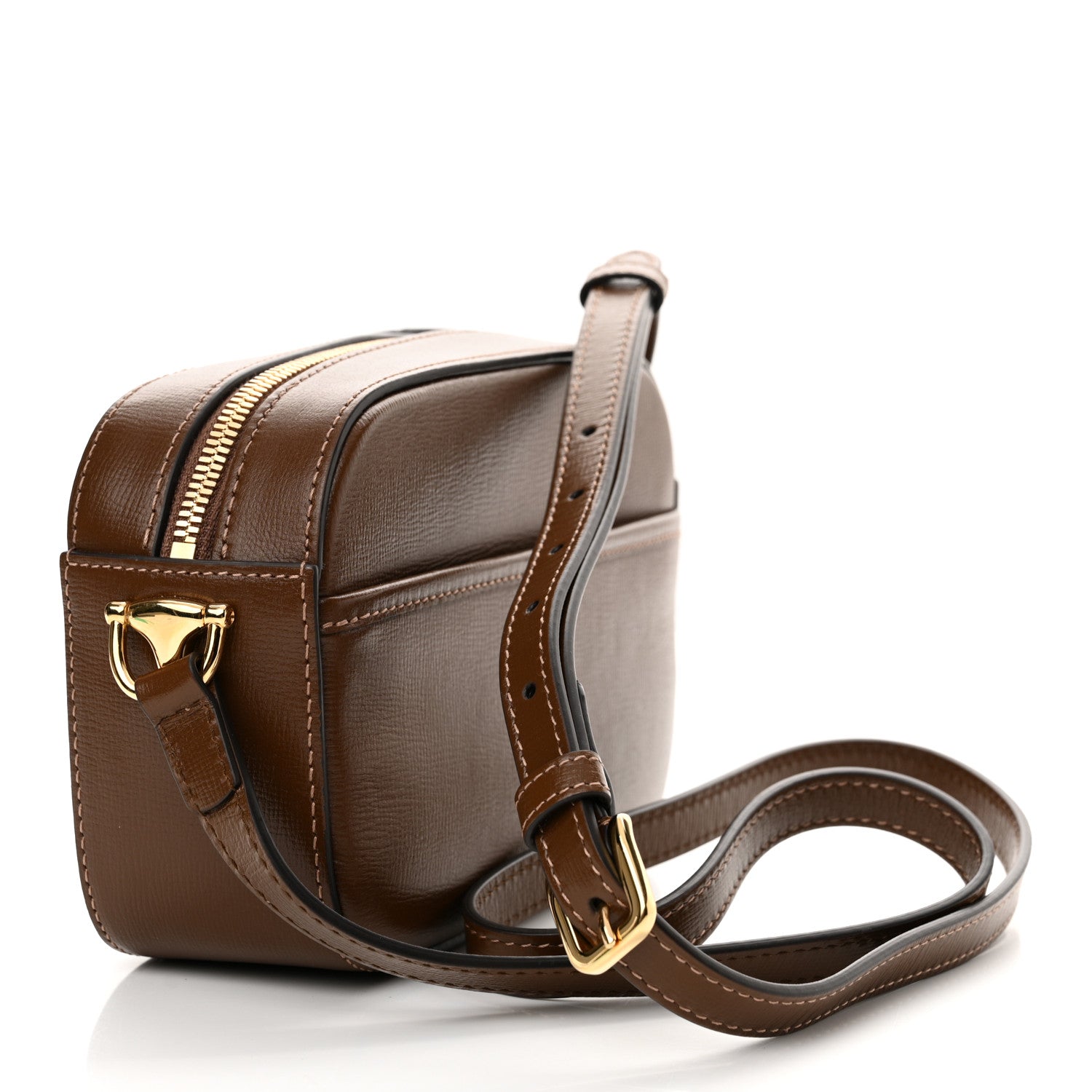 Gucci Azalea Calfskin Mini Horsebit 1955 Camera Shoulder Bag Brown 3 of 10