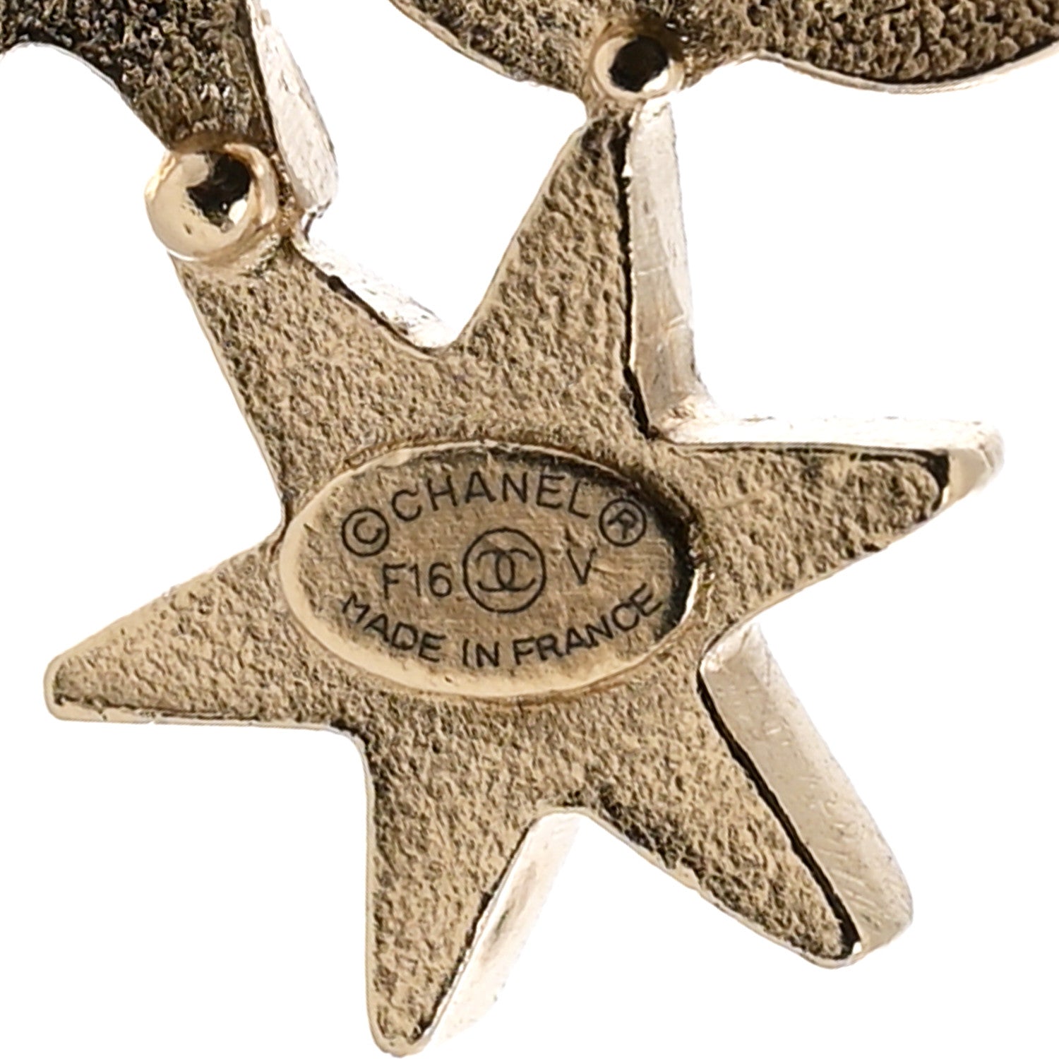 Chanel Crystal Pearl CC Star Drop Earrings Silver 4 of 4