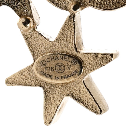 Chanel Crystal Pearl CC Star Drop Earrings Silver 4 of 4