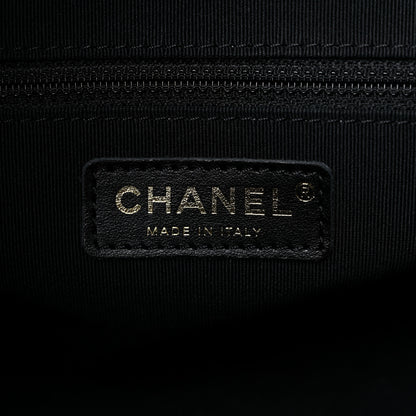 Chanel Calfskin Quilted Chain Lines Shopping Tote Black 6 of 11
