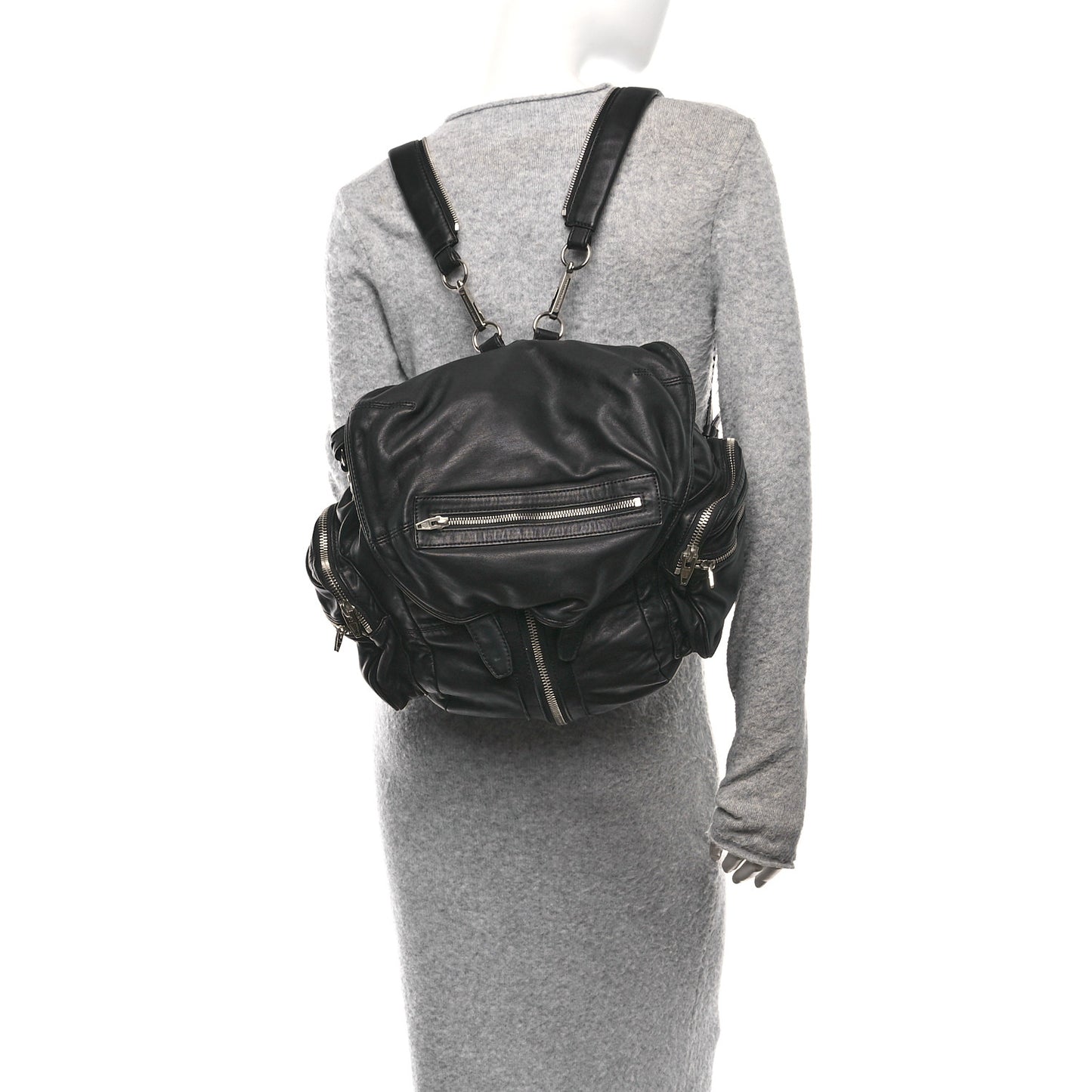 Lambskin Marti Backpack Bag Washed Black Rhodium Hardware