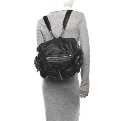 Alexander Wang Lambskin Marti Backpack Bag Washed Black Rhodium Hardware 4 of 13