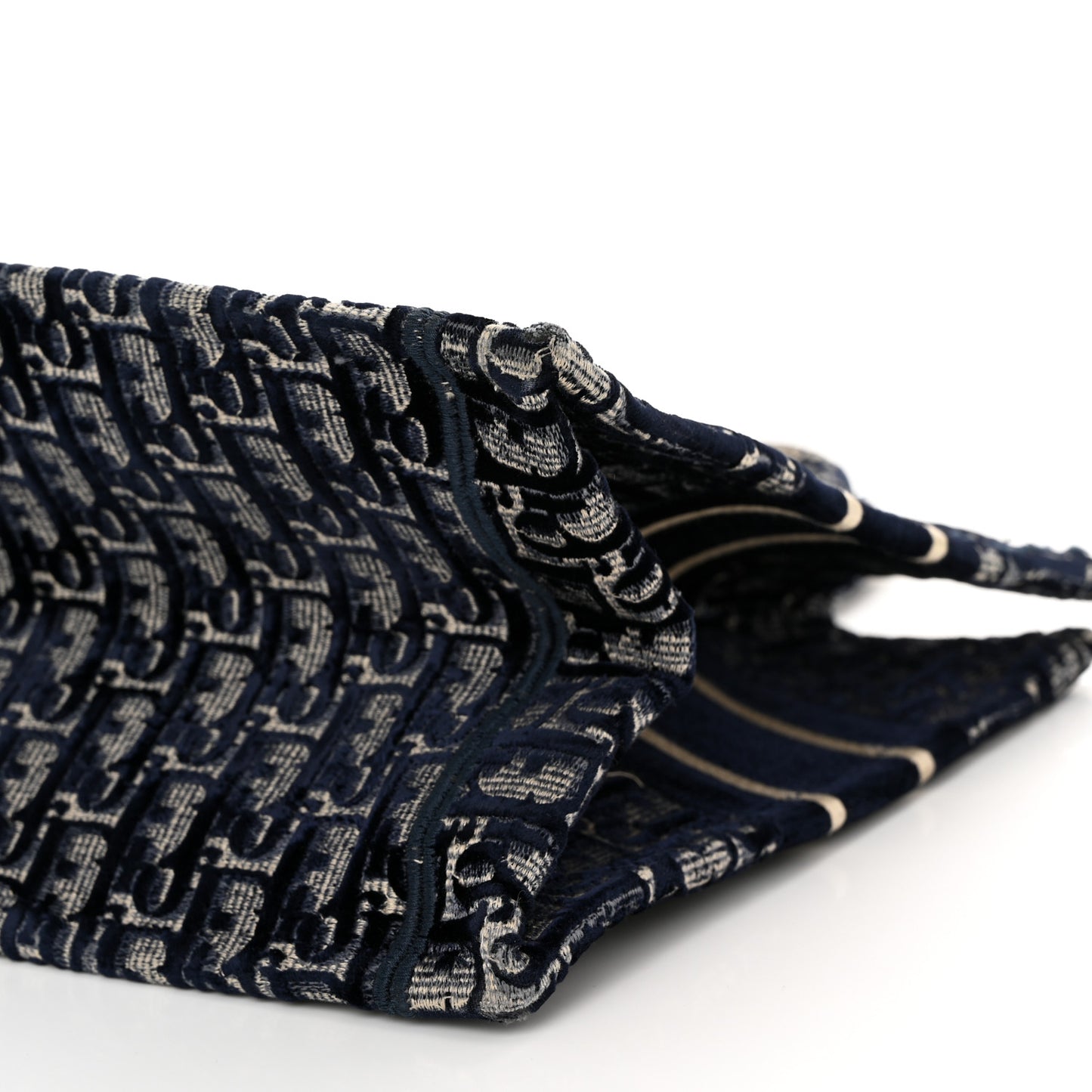 Oblique Velvet Medium Book Tote Blue Multicolor