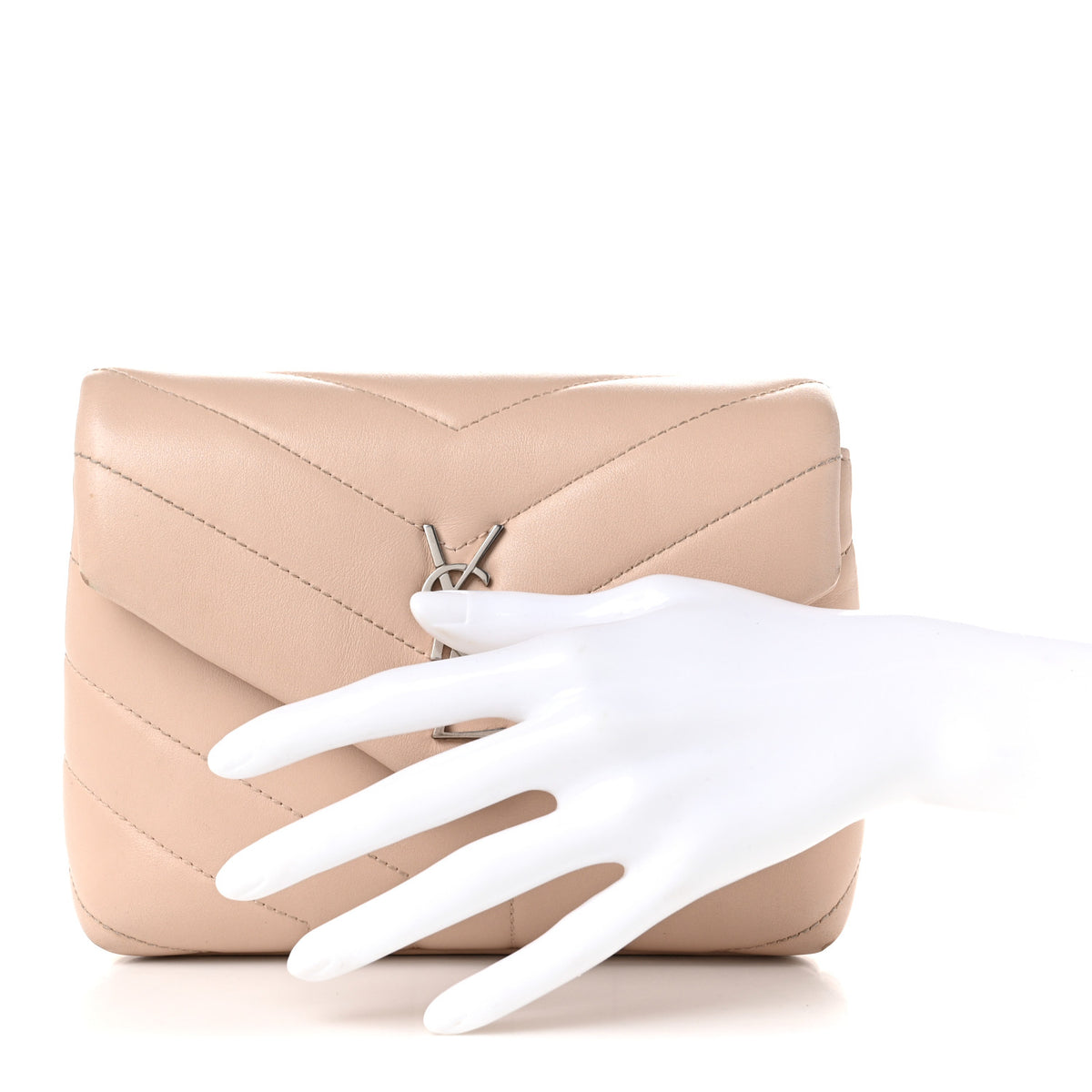Calfskin Y Quilted Monogram Toy Loulou Crossbody Bag Nude Powder