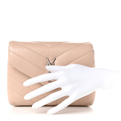 Saint Laurent Calfskin Y Quilted Monogram Toy Loulou Crossbody Bag Nude Powder 1 of 12