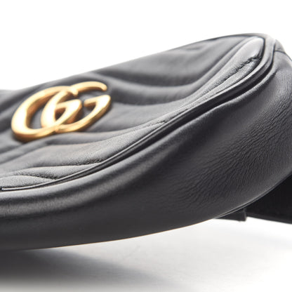 Gucci Calfskin Matelasse GG Marmont Belt Bag 85 34 Black 9 of 11