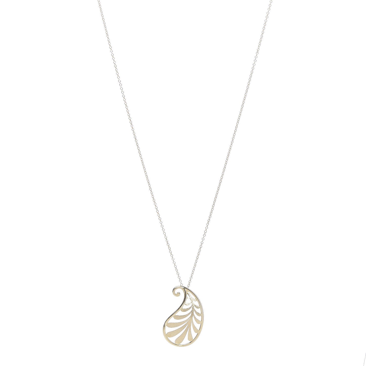 18K Yellow Gold Paloma Picasso Villa Palm Leaf Pendant Necklace